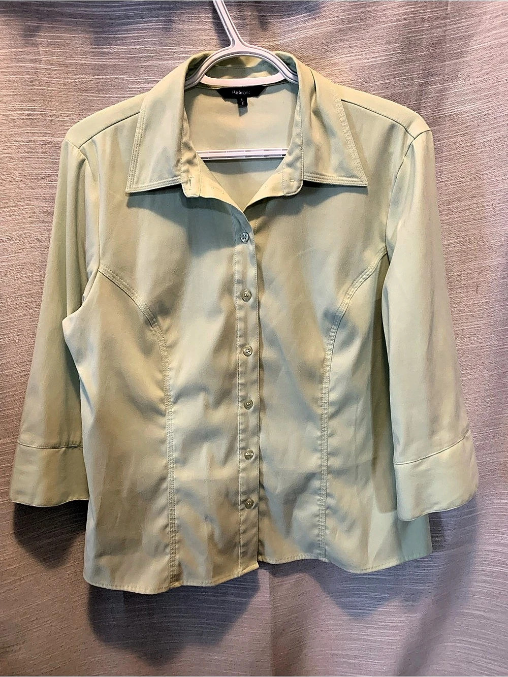 Reitmans Green Button Front Top - Picture 2 of 5